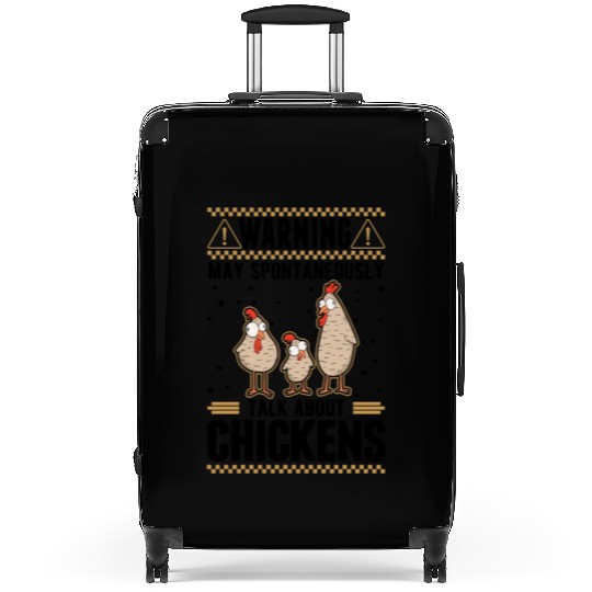 Warning Chickens Farmer Chicken Suitcases