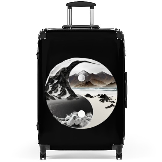 Ying Yang - mountains - beach Suitcases