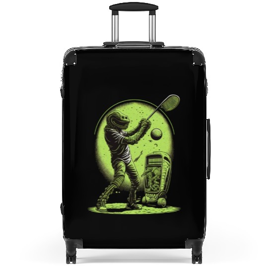 Alien Playing Golf Golfer UFO Extraterrestrial Suitcases