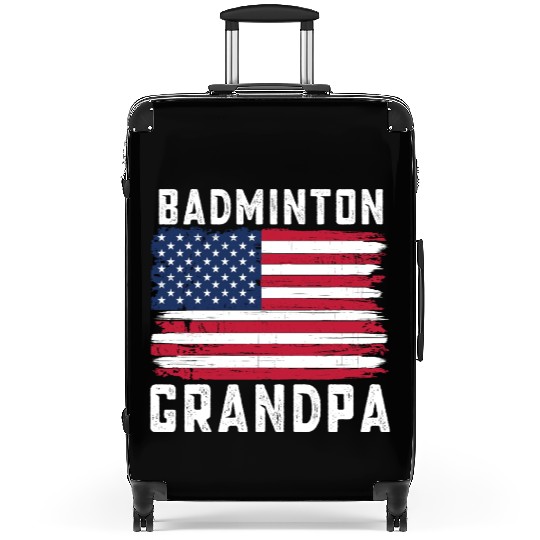 Badminton Grandpa American Flag July Suitcases