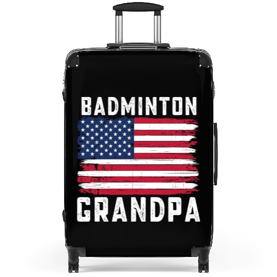 Badminton Grandpa American Flag July Suitcases