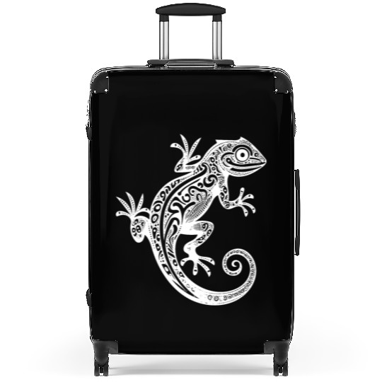 Cute T Tattoo Gecko On The Wall Suitcases