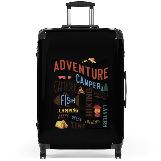Campfire Hiking Unwind Camping Relax forest fish Suitcases