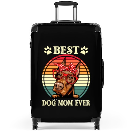 Funny Best Doberman Dog Mom For Dog Lover Suitcases