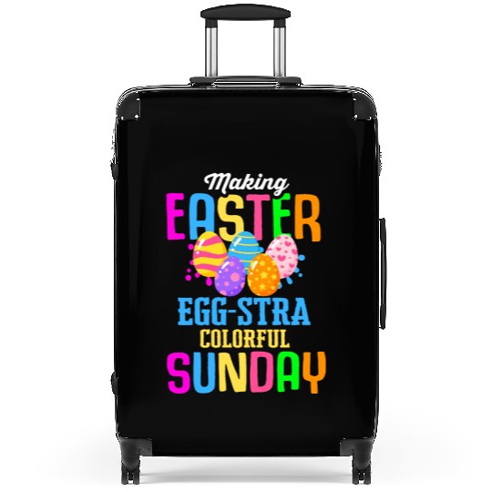 Easter Colorful Egg Dye Rabbit Egg Hunt Suitcases