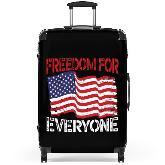 Freedom For Everyone America USA Flag 4th Of July Suitcases