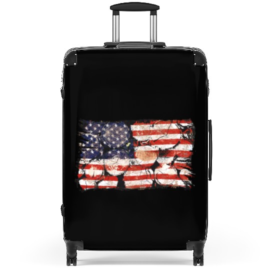 The Usa Flag Tree Trunks America Patriotism Suitcases