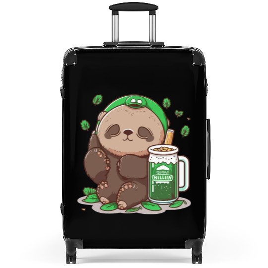 Sloth drinking beer sloth wear irish sunglass Suitcases