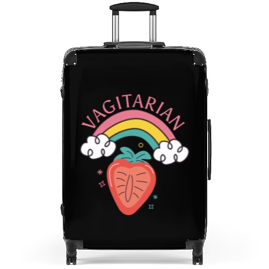 Vagitarian - Lesbians Humor Quote - Funny Vegan Suitcases