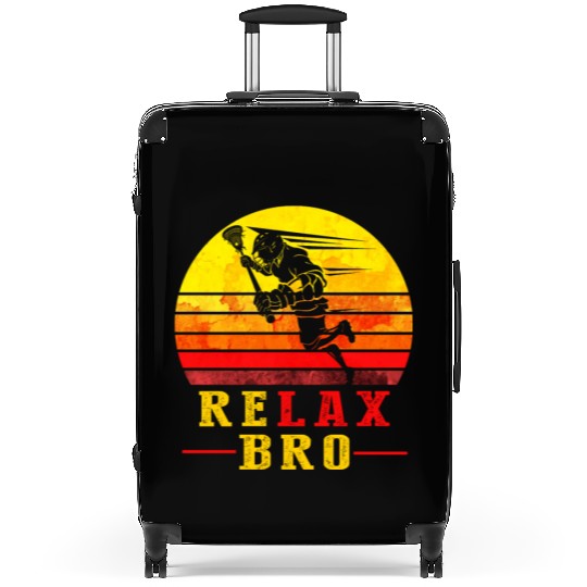 Relax Bro Lacrosse Player Gift in Retro Vintage Suitcases