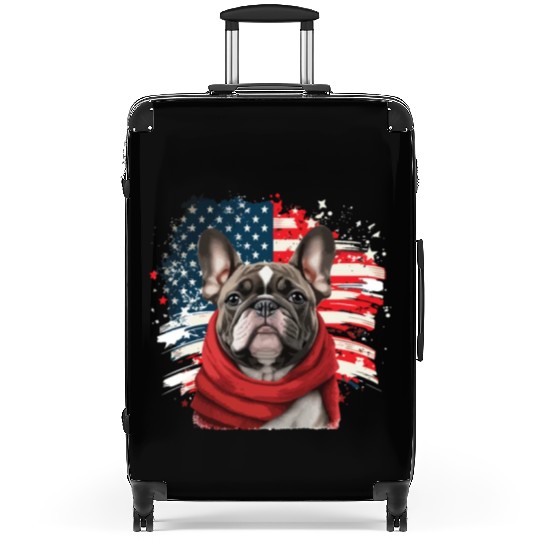 America USA Flag 4th Of July American Dog Lover Suitcases