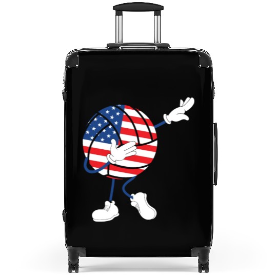 America USA Flag 4th Of July Volleyball Player Suitcases