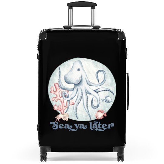 sea ya later octopus near the coral in the sea Suitcases