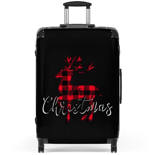 Merry Christmas Buffalo Plaid Deer Design I Would Suitcases