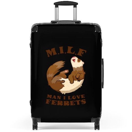 I Heart MILFs Man I Love Ferrets Lover Funny Ferre Suitcases