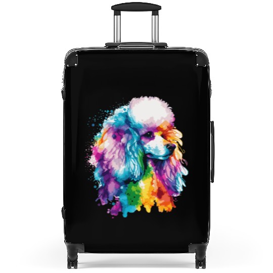 Watercolor Poodle Colorful Pet Poodles Dog Lover Suitcases