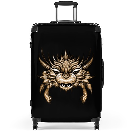 crab dragon brown Suitcases