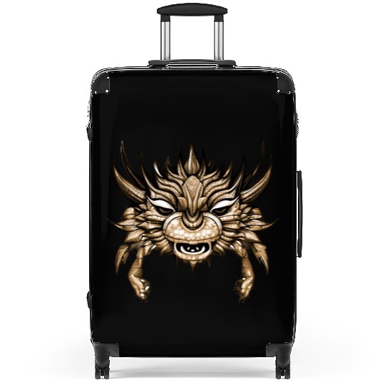 crab dragon brown Suitcases