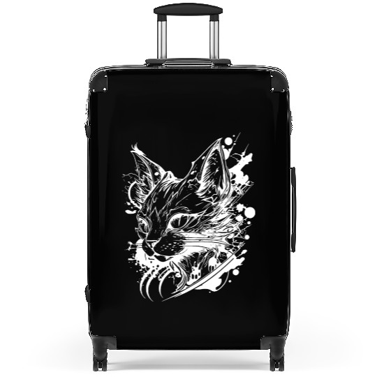 Space Cat In Vintage Tattoo Style Suitcases