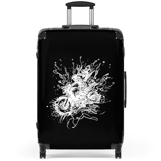 Racing Motorbike Tattoo Splash Style Suitcases