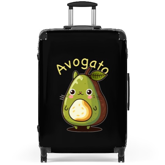 Cute Japanese Avogato Kawaii Anime Avocado Cat Suitcases