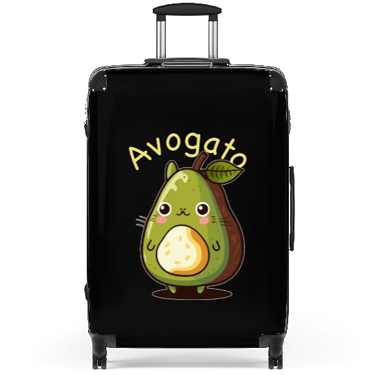 Cute Japanese Avogato Kawaii Anime Avocado Cat Suitcases