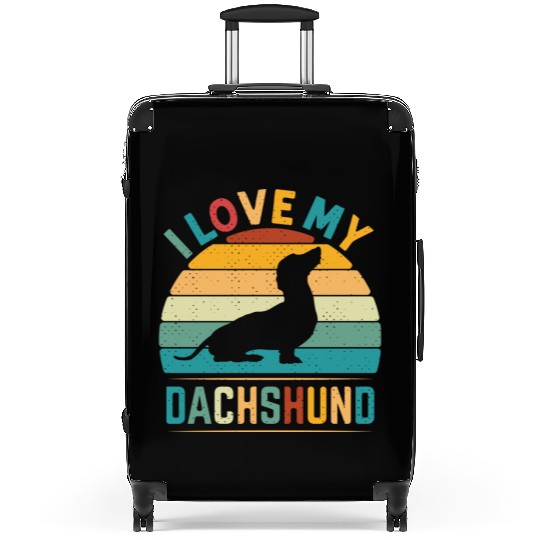 I Love My Dachshund Dog Suitcases