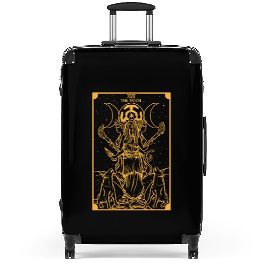 The Goddess Hecate in The Moon Tarot Card (Gold) Suitcases