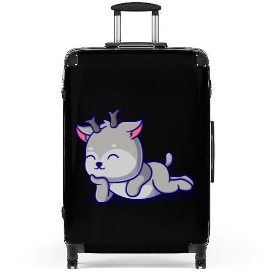 Cute deer cartoon icon illustration gift Suitcases