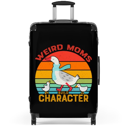 Vintage Weird Moms Build Character Goose Vibe Mom Suitcases