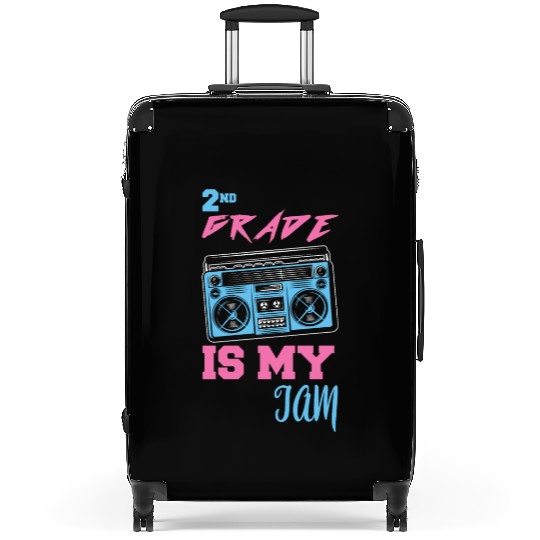 2nd Grade Is My Jam Vintage 80s Boombox Teacher Suitcases