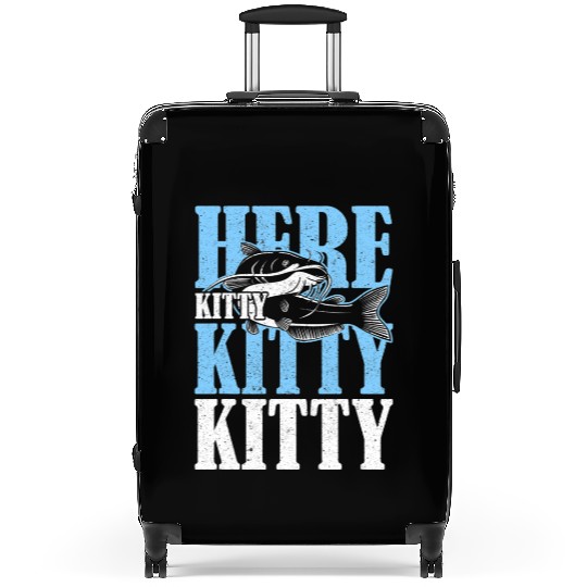 Here Kitty Kitty Kitty Catfish Fisching Suitcases