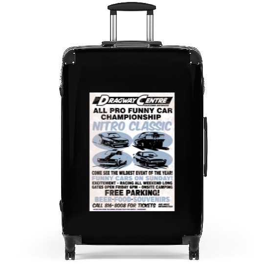 Vintage Hot Rod Classic Drag Racing Poster Suitcases
