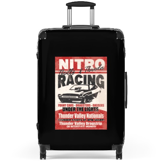 Vintage Hot Rod Classic Funny Drag Racing Poster Suitcases
