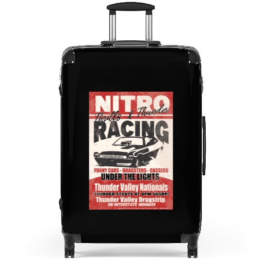 Vintage Hot Rod Classic Funny Drag Racing Poster Suitcases