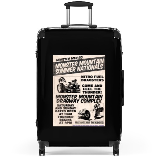 Vintage Hot Rod Classic Drag Racing Poster Suitcases