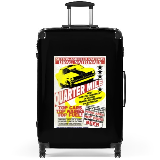 Vintage Hot Rod Classic Drag Racing Poster Suitcases