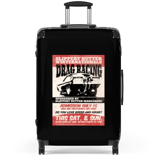 Vintage Hot Rod Classic Drag Racing Poster Suitcases