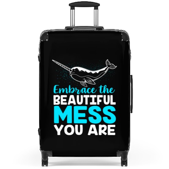 Inspirational Animal Quote Sea Creature Narwhal Suitcases