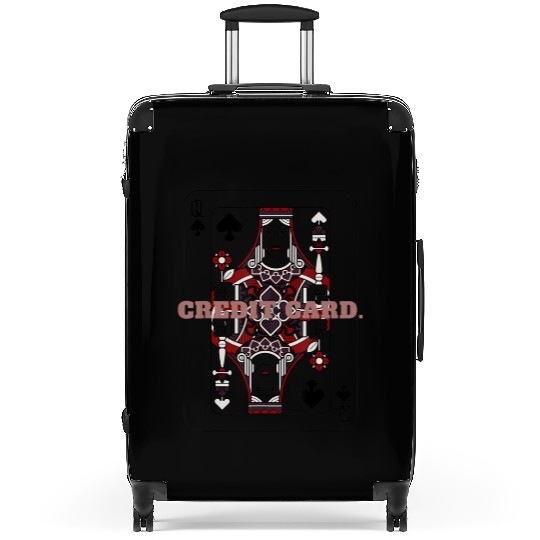 CREDIT CARD Queen of Spades Playing Card Suitcases