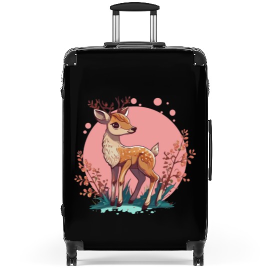 Cute Cottagecore Deer Cute Floral Woodland Animal Suitcases