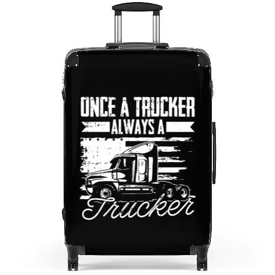 Truck Driver Us Flag Old Man Trucker Suitcases