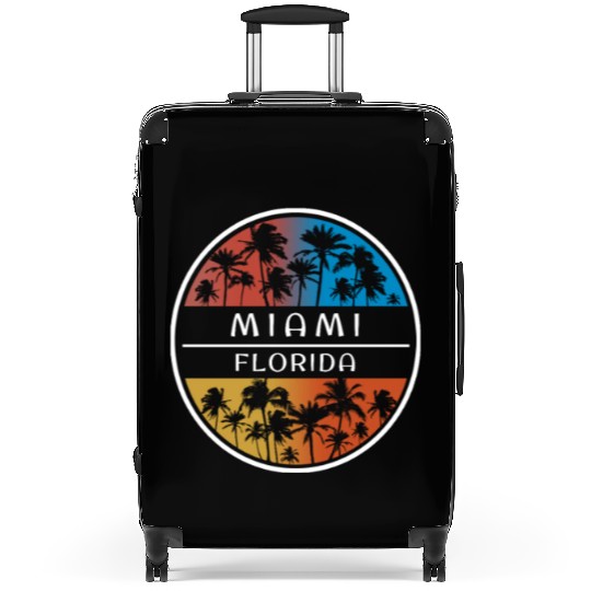 Miami Florida Stylish Vacation Souvenir Palm Tree Suitcases