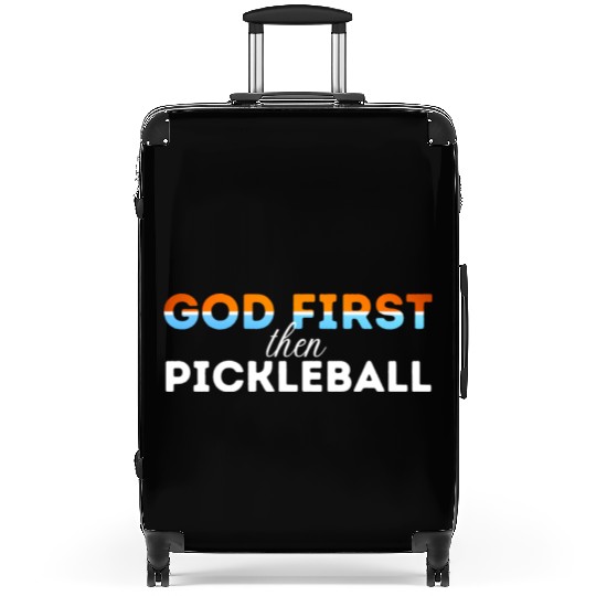 God first then pickleball Suitcases