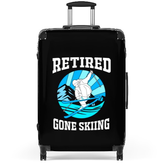 Retirement Humor Funny Retired Gone Skiing Skier Suitcases
