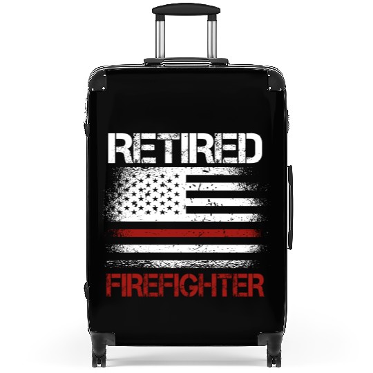 Retired Firefighter Us Flag Suitcases
