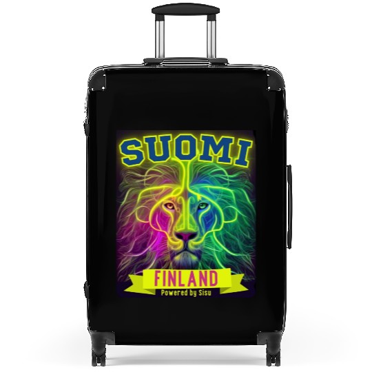 Neon Suomi Finland Lion powered by Sisu Suitcases