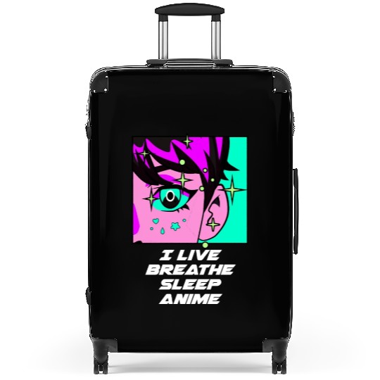I Live Breathe Sleep Anime Funny Japanese Humor Ja Suitcases