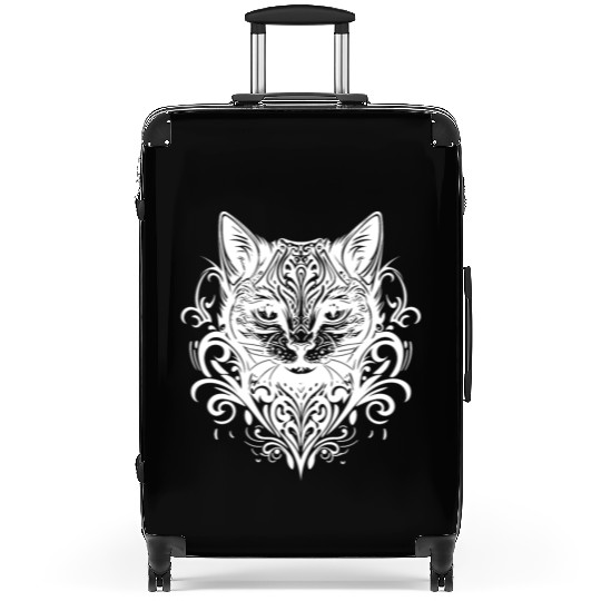 Beautiful Vintage Cat Tattoo Suitcases