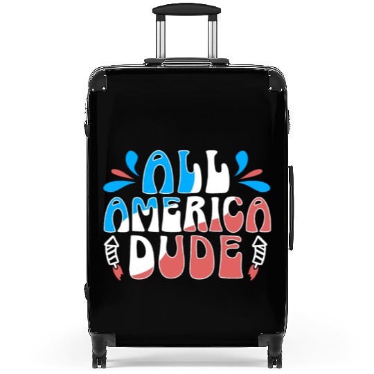 America USA Flag 4th Of July All American Dude Suitcases